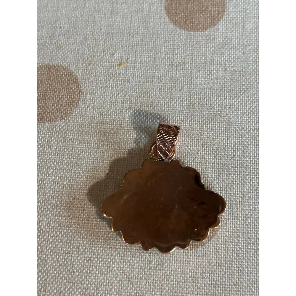 Mojave Turquoise Copper Fan Pendant Heishi Necklace – 18